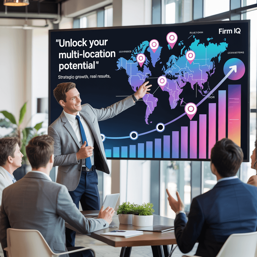 Business professionals celebrating a local search success