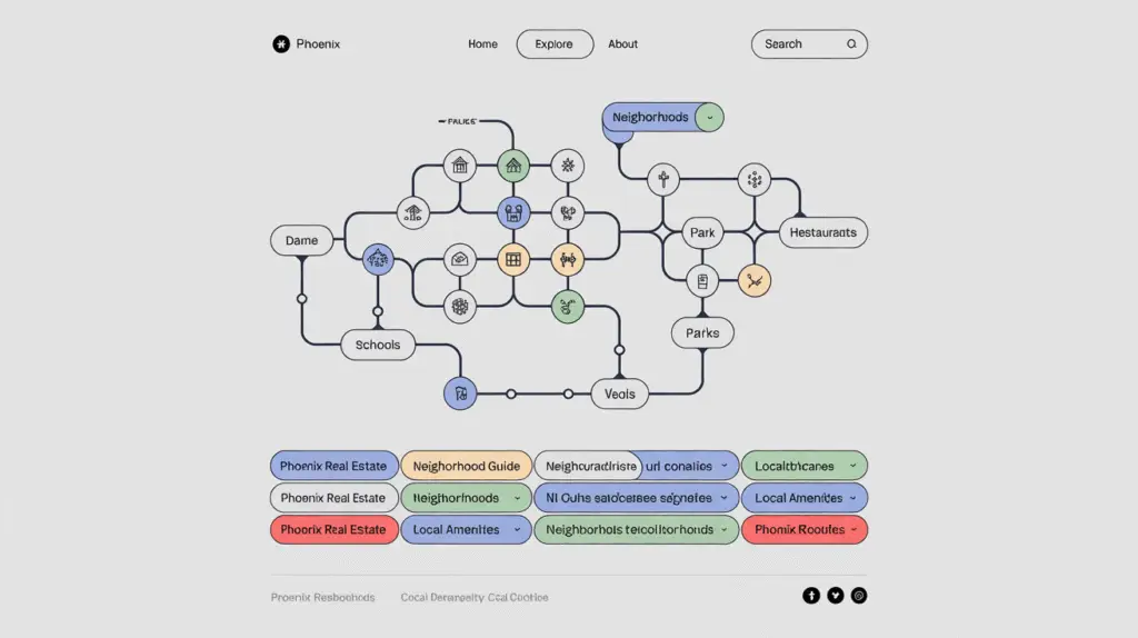 content architecture for local SEO in Phoenix Arizona with site structure visuals and local keyword mapping