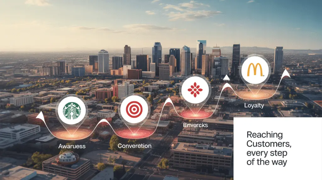 retargeting campaigns for franchise growth in Phoenix Arizona showing user paths, brand recall and conversion funnels