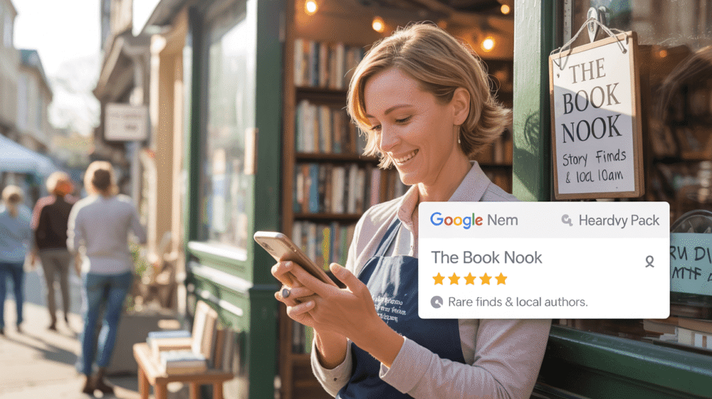 Small business shown ranking in Google Local Search after local SEO success