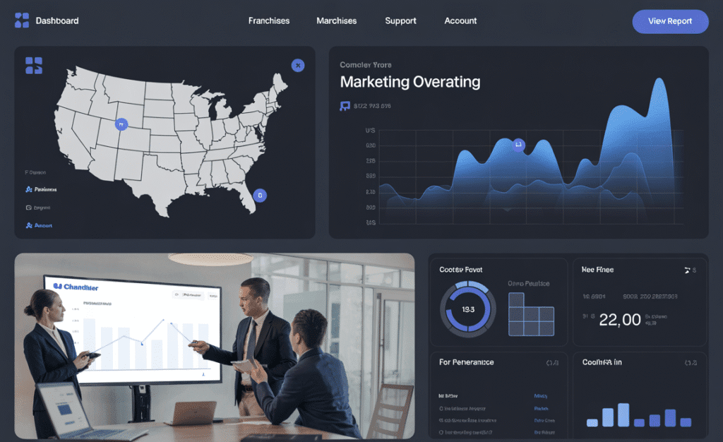 Franchise marketing agency in Chandler AZ managing multiple franchise locations on dashboard