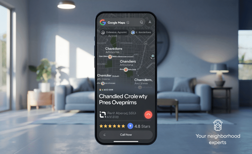 Local service business ranking in the Google Map Pack top 3 in Chandler AZ