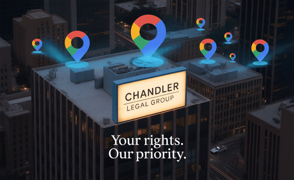Law firm local SEO in Chandler, AZ showing Google Maps rankings