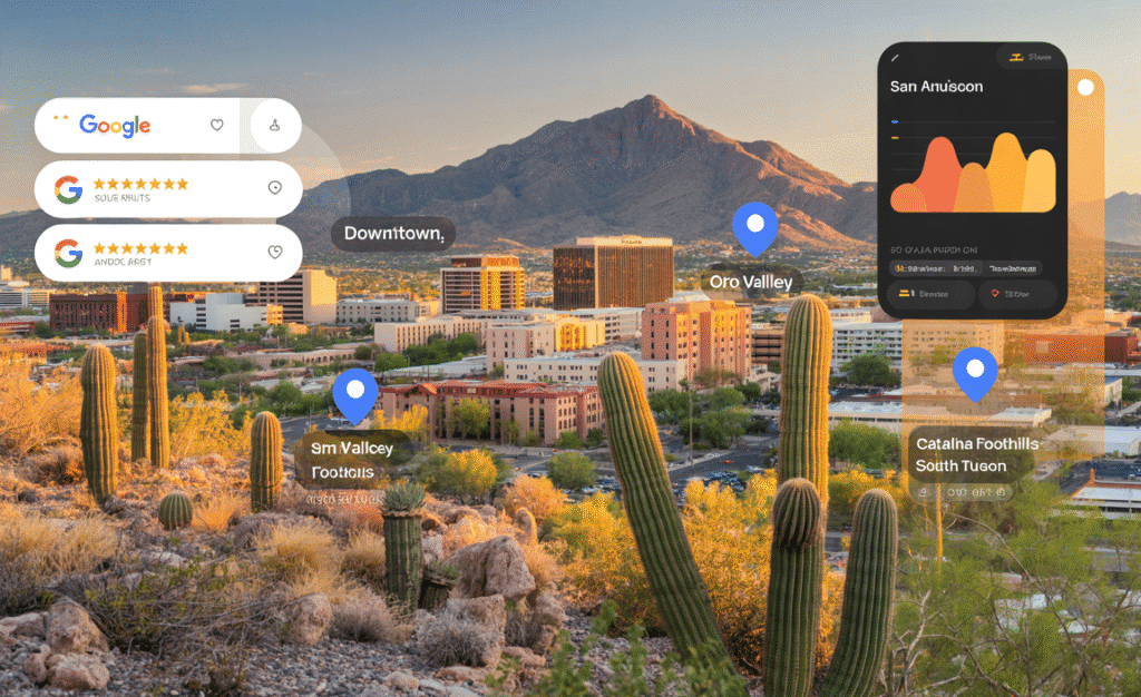 Local SEO and Google Business Profile optimization for Tucson businesses near Downtown, UA campus, and Catalina Foothills.