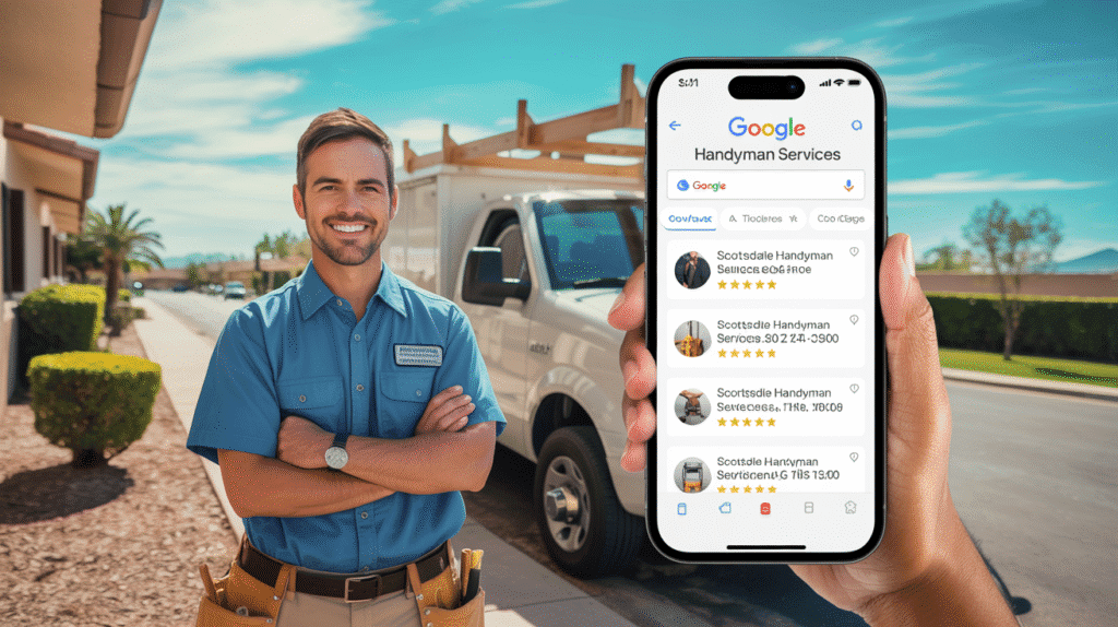 Local service business in Scottsdale ranking in the GBP top 3 on Google Maps.